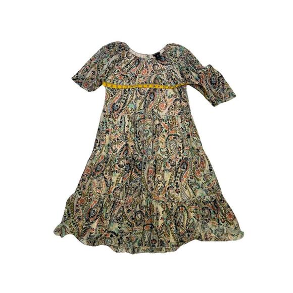 Kate and Lily Paisley Dress Tiered Round Size Long Sleeve Sz 10 Boho Fall Colors - Picture 12 of 12